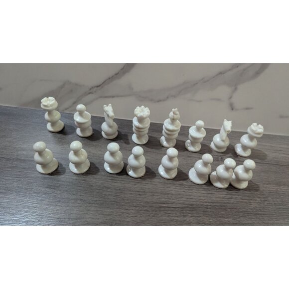 Handcrafted Marble Chess Set 32 Pieces Ornate Design Board Game Decor no board - Picture 4 of 16